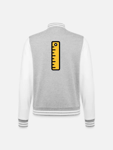 Scale Ruler Tool Office - College Sweat Jacket - heather grey/white