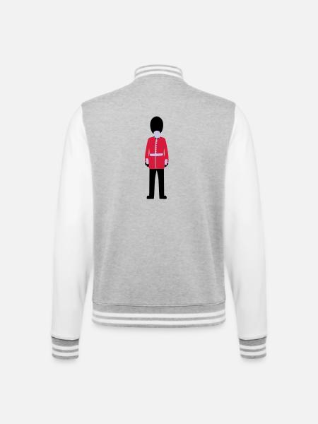 Queen's Guard - College Sweat Jacket - heather grey/white