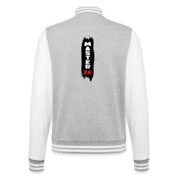 Master 2026 - College-Sweatjacke - Grau meliert/Weiß - Hinten - Marisol (170cm)
