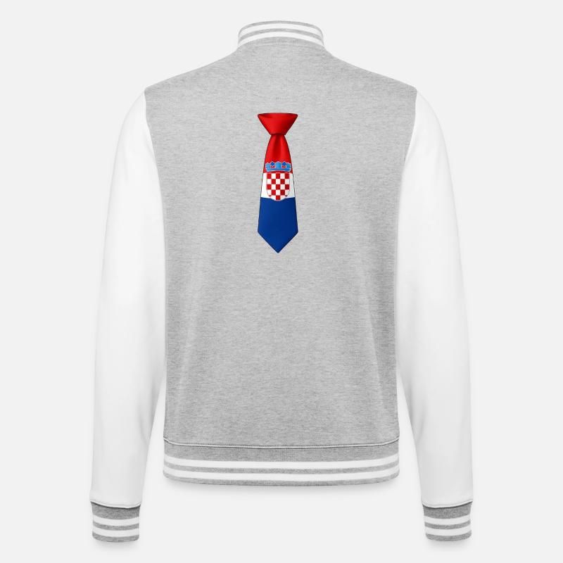 Croatie cravate – Conception du drapeau - Veste Teddy - gris chiné / blanc