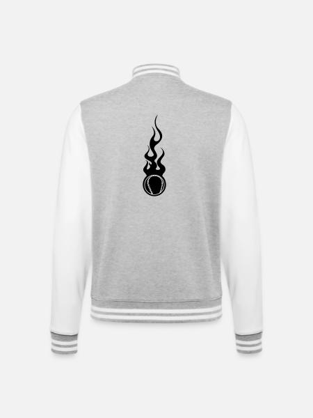 Baseball - Sport - Veste Teddy - gris chiné / blanc