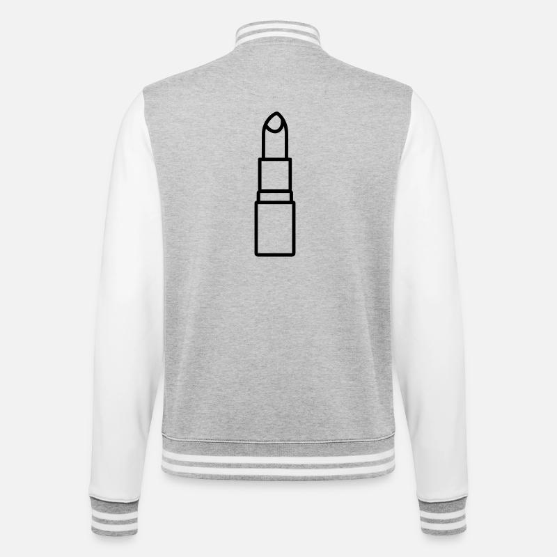 lipstick - College Sweat Jacket - heather grey/white