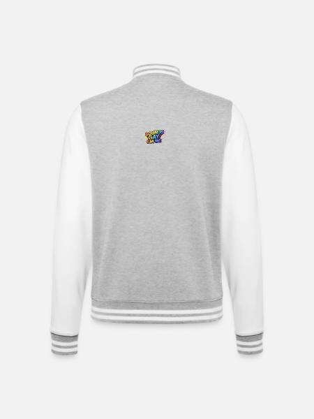 Rainbow Lettering Sounds Gay I'm In - College Sweat Jacket - heather grey/white