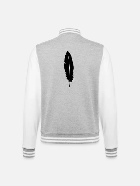 Feather silhouette - College Sweat Jacket - heather grey/white