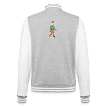 Héros blessé cartoon - Veste Teddy - gris chiné / blanc - Dos - Marisol (170cm)