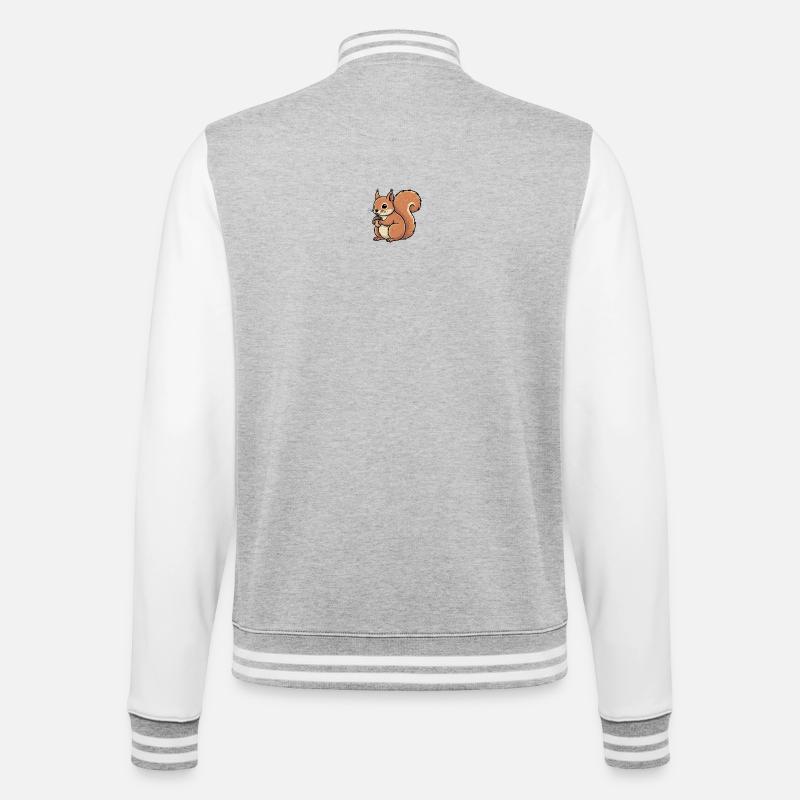 Eichhörnchen - College-Sweatjacke - Grau meliert/Weiß