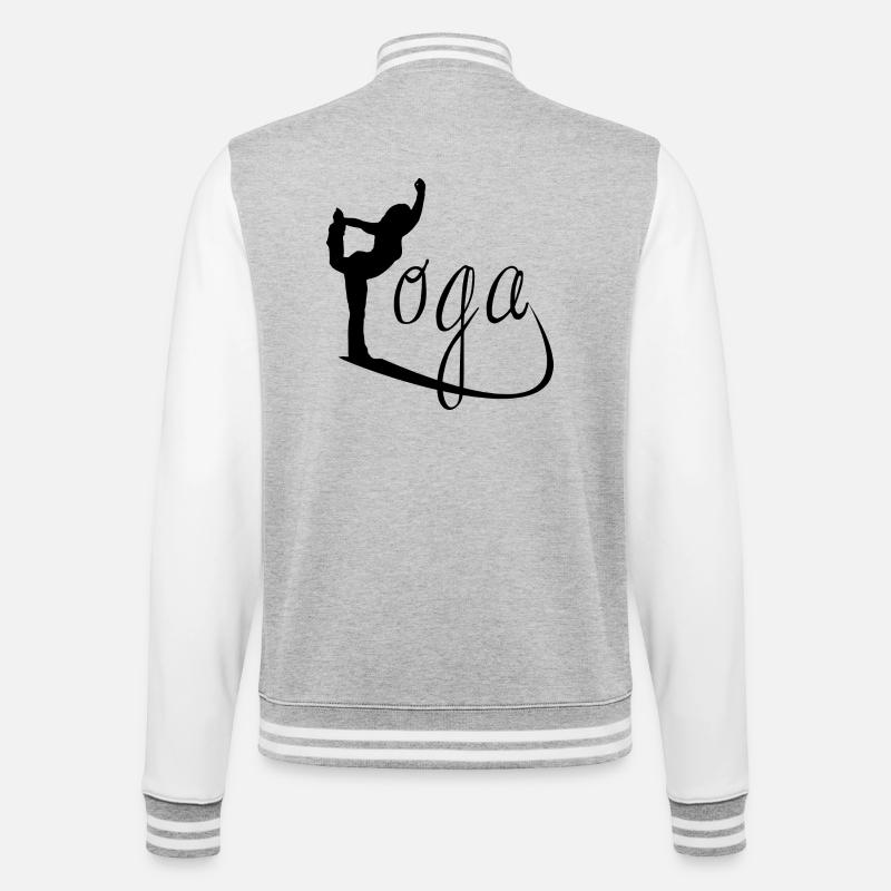 Joga - College-Sweatjacke - Grau meliert/Weiß