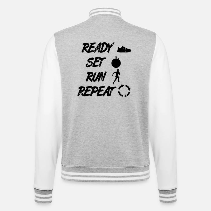 Funny Runner Routine - College Sweat Jacket - heather grey/white