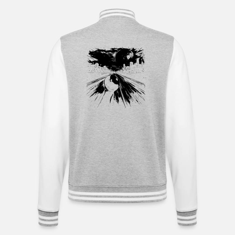 Bowling - College-Sweatjacke - Grau meliert/Weiß