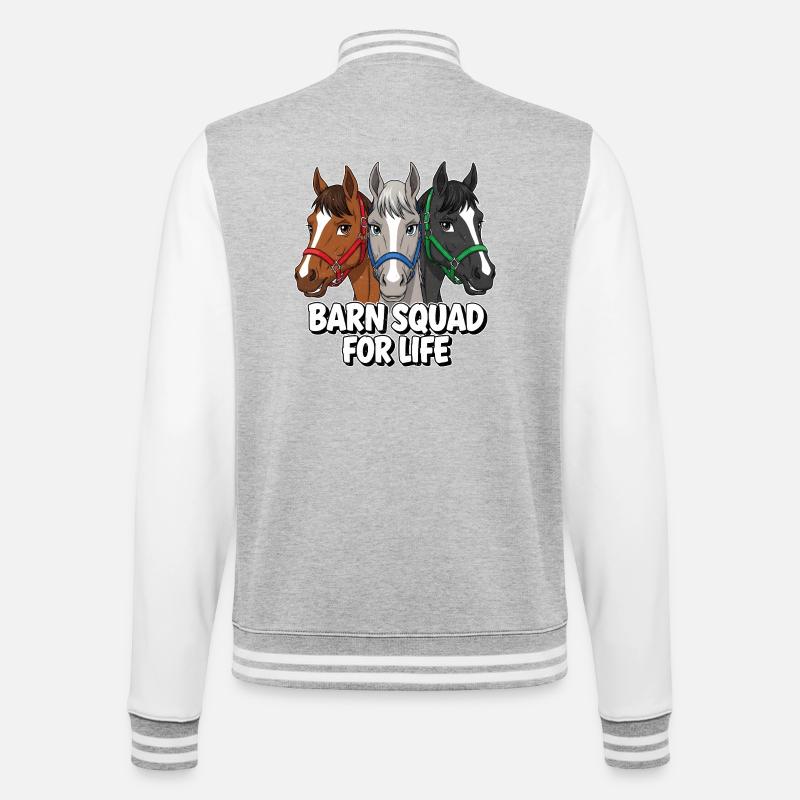 Amis chevaux de l’escouade de l’écurie - Veste Teddy - gris chiné / blanc