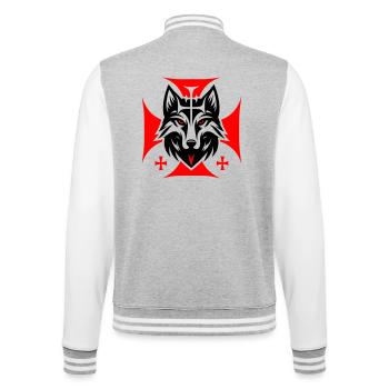 Demon Silhouette - College Sweat Jacket - heather grey/white - Back - Marisol (170cm)
