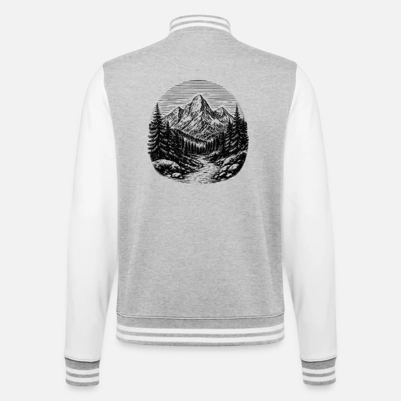 Path through the forest - College Sweat Jacket - heather grey/white