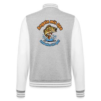 Pêcher avec grand-père – Tout va bien - Veste Teddy - gris chiné / blanc - Dos - Marisol (170cm)