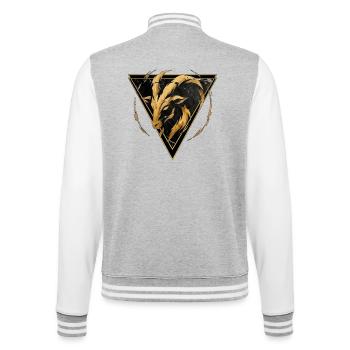 Capricorn Earth Sign - Zodiac by Kék-Ina - College Sweat Jacket - heather grey/white - Back - Marisol (170cm)