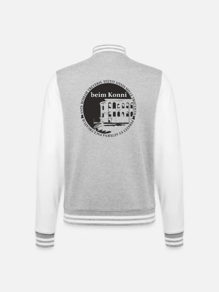 beim Konni - College-Sweatjacke - Grau meliert/Weiß