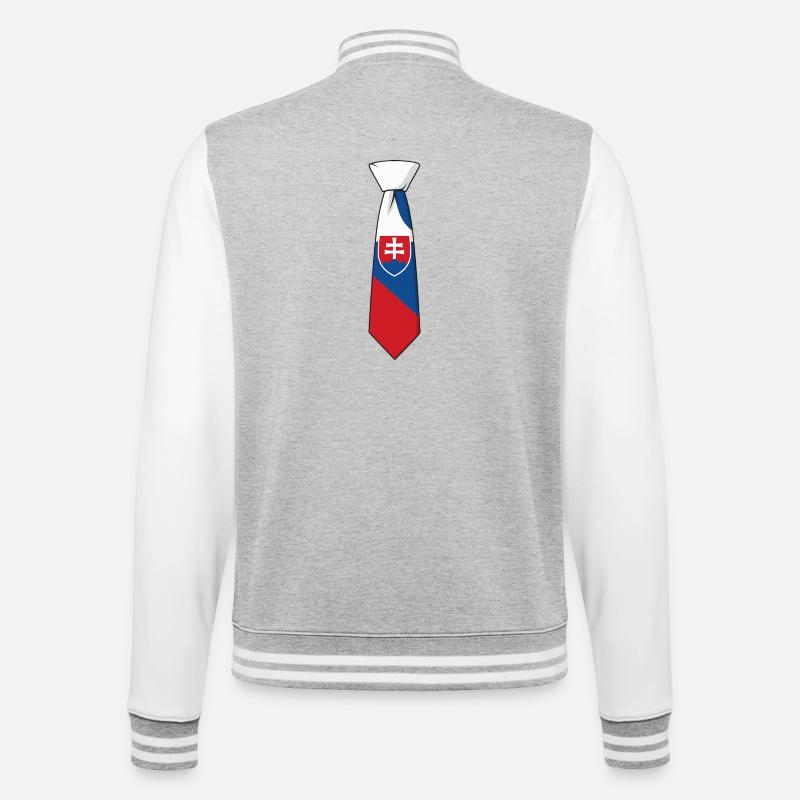 Cravate Slovaquie – Conception du drapeau - Veste Teddy - gris chiné / blanc