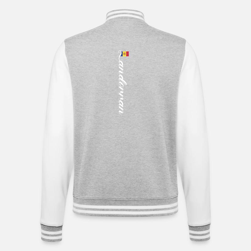 Andorra - College-Sweatjacke - Grau meliert/Weiß