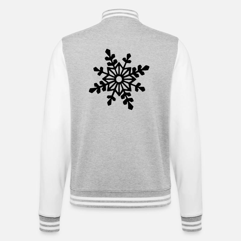 Schwarze Schneeflocke - College-Sweatjacke - Grau meliert/Weiß