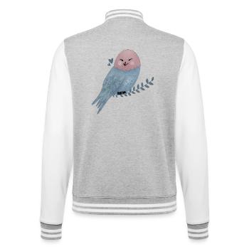 Snowy Owl Illustration - College Sweat Jacket - heather grey/white - Back - Marisol (170cm)