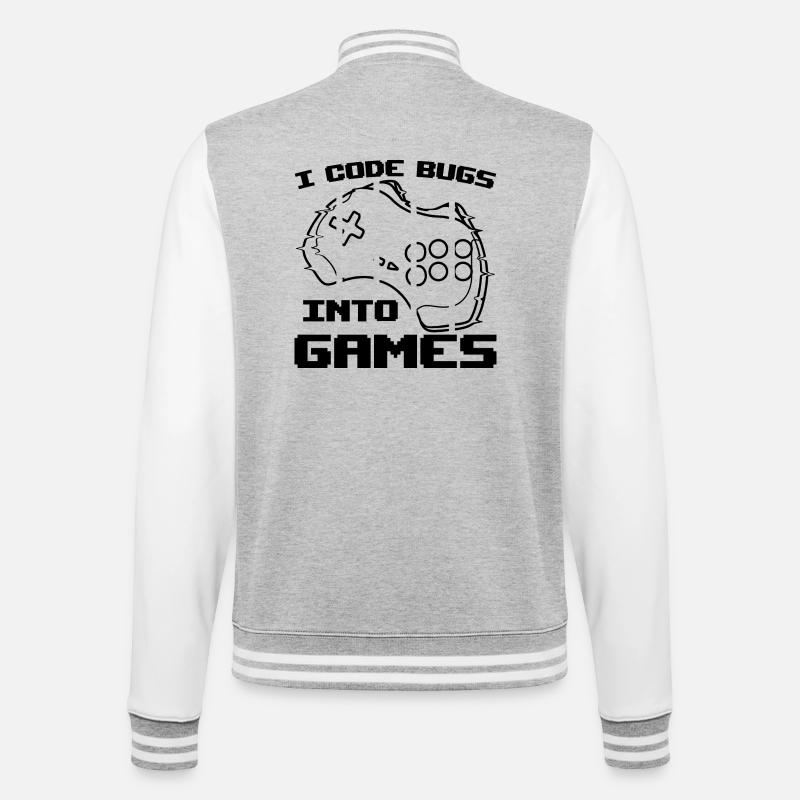Video Game Programmer - College Sweat Jacket - heather grey/white
