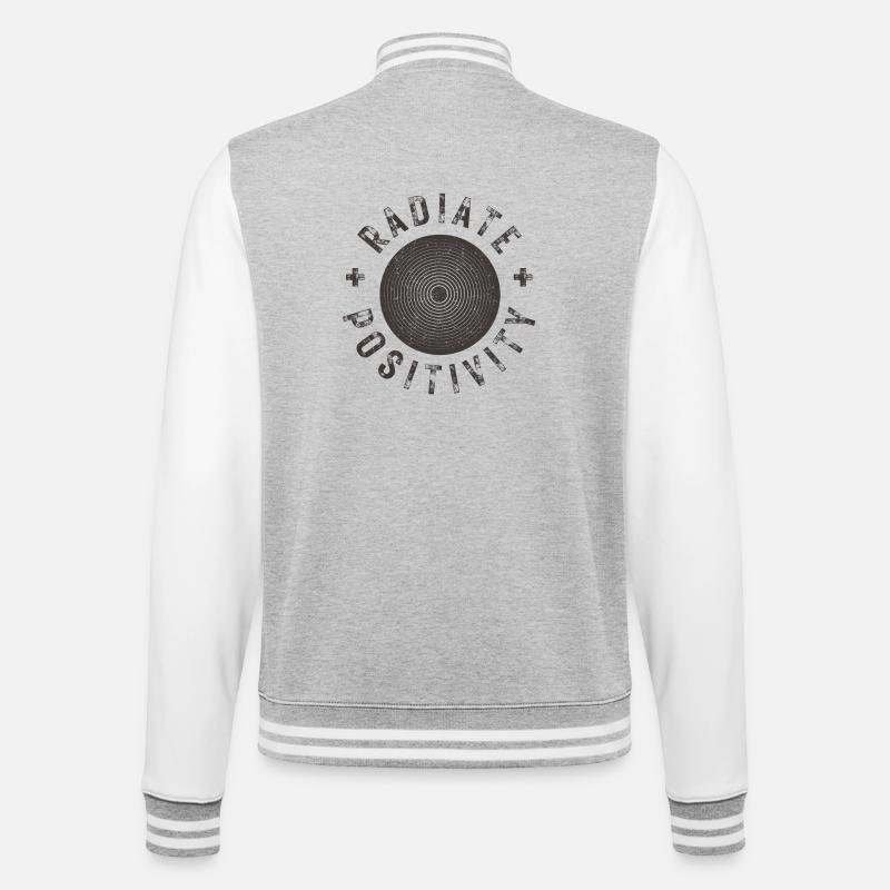Exuding positivity modern distressed style - College Sweat Jacket - heather grey/white