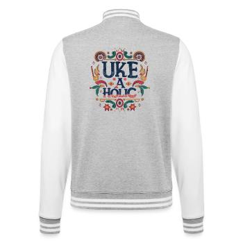 Uke-aholic - College Sweat Jacket - heather grey/white - Back - Marisol (170cm)