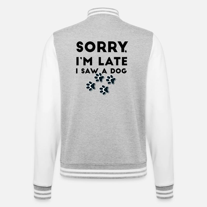 Pawprint Quartet Outline - College Sweat Jacket - heather grey/white