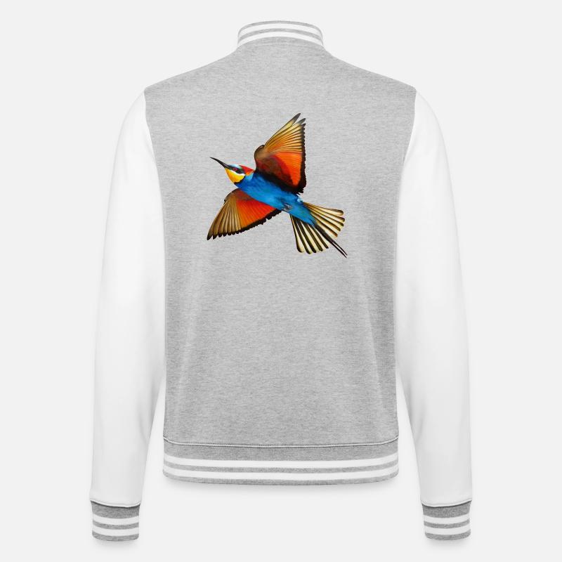 Bee-eater Bird - College Sweat Jacket - heather grey/white