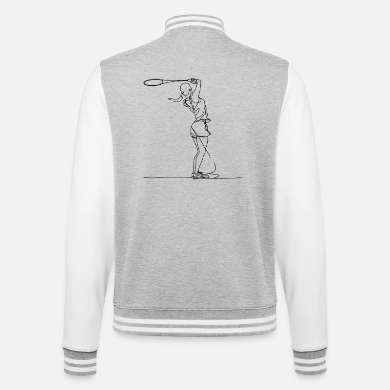 Badminton Mädchen - College-Sweatjacke - Grau meliert/Weiß