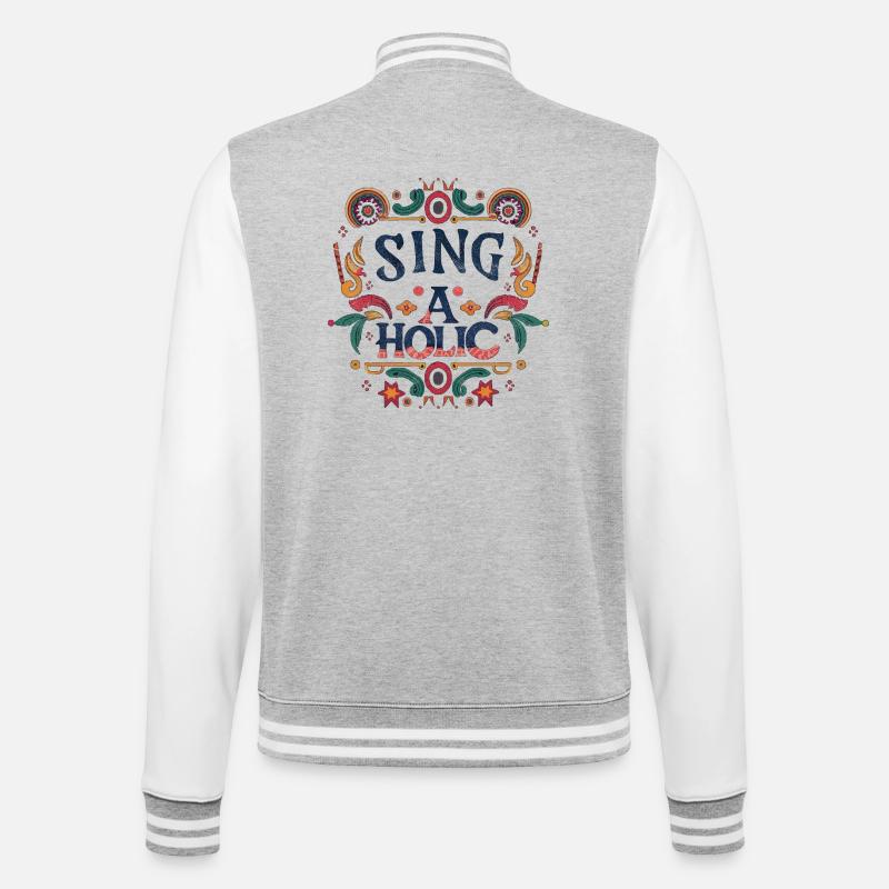 Sing-aholic - College Sweat Jacket - heather grey/white