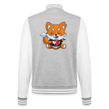 Metal Fuchs - College-Sweatjacke - Grau meliert/Weiß - Hinten - Marisol (170cm)