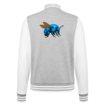 Blue bumblebee right - College Sweat Jacket - heather grey/white - Back - Marisol (170cm)
