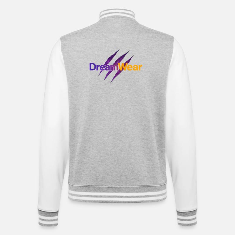 Traumbekleidung - College-Sweatjacke - Grau meliert/Weiß