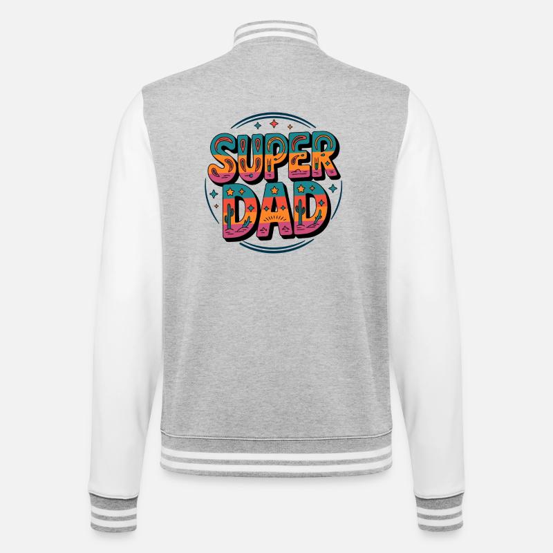 Super Papa Super Dad - Veste Teddy - gris chiné / blanc