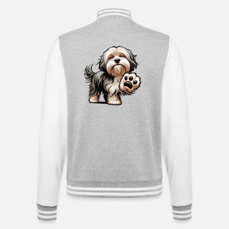 Havanese Havanese Owners Havanese Farmers - College Sweat Jacket - heather grey/white