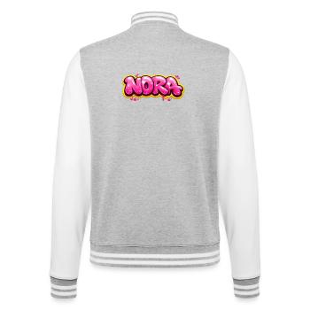 NORA GRAFFITI NAME FÜR PERFEKTES GESCHENK DRUCKBAR - College-Sweatjacke - Grau meliert/Weiß - Hinten - Marisol (170cm)