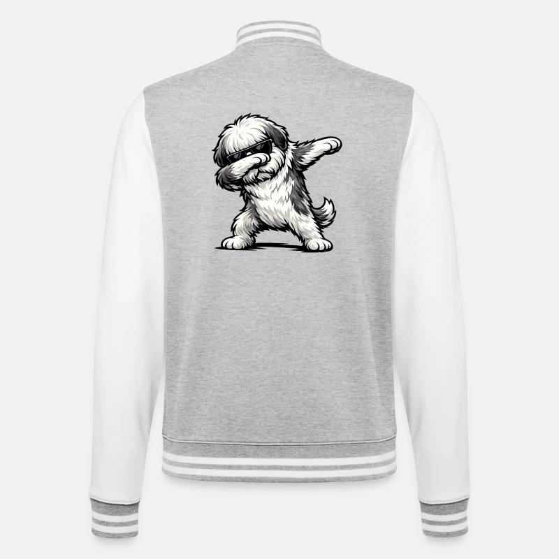 Dabbing Bobtail - College-Sweatjacke - Grau meliert/Weiß