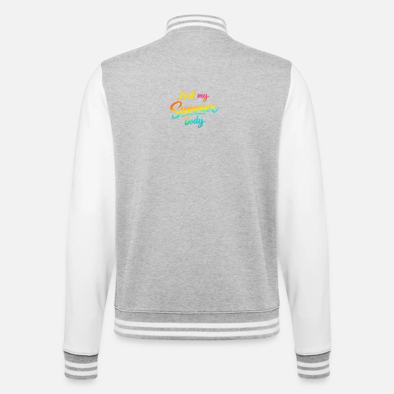 Schau, mein Sommerkörper! - College-Sweatjacke - Grau meliert/Weiß