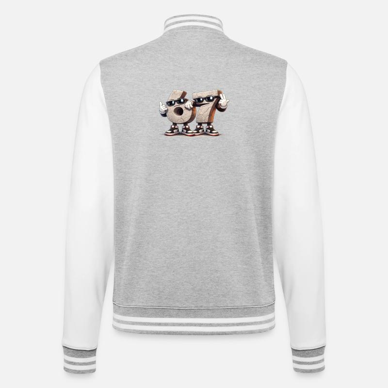 67 sixseven - Veste Teddy - gris chiné / blanc