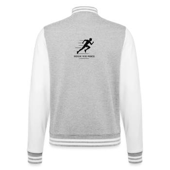 Disziplin Fokus Fortschritt Läufer - College-Sweatjacke - Grau meliert/Weiß - Hinten - Marisol (170cm)