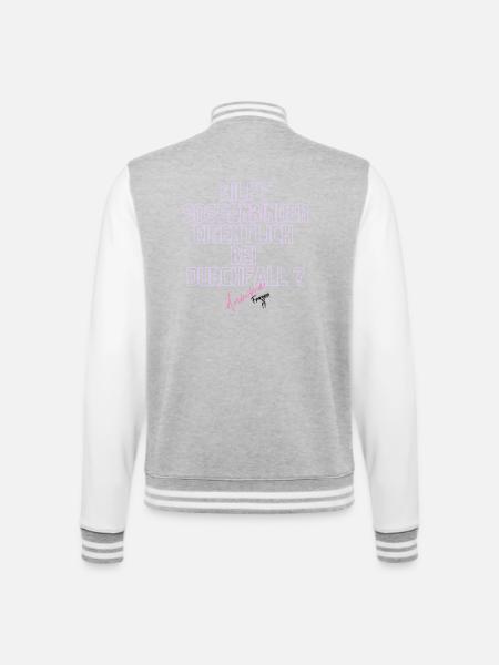 Durchfall Humor Neontext - College-Sweatjacke - Grau meliert/Weiß
