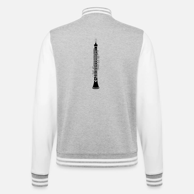 Oboe - College-Sweatjacke - Grau meliert/Weiß