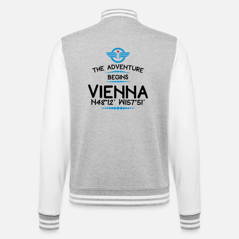 Vienna - College Sweat Jacket - heather grey/white