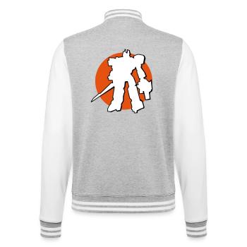 Manga-Bot vor Japan Sonne - College-Sweatjacke - Grau meliert/Weiß - Hinten - Marisol (170cm)
