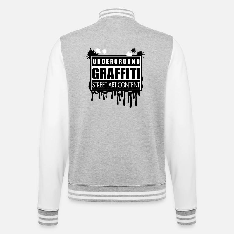 Underground graffitis flex - Veste Teddy - gris chiné / blanc