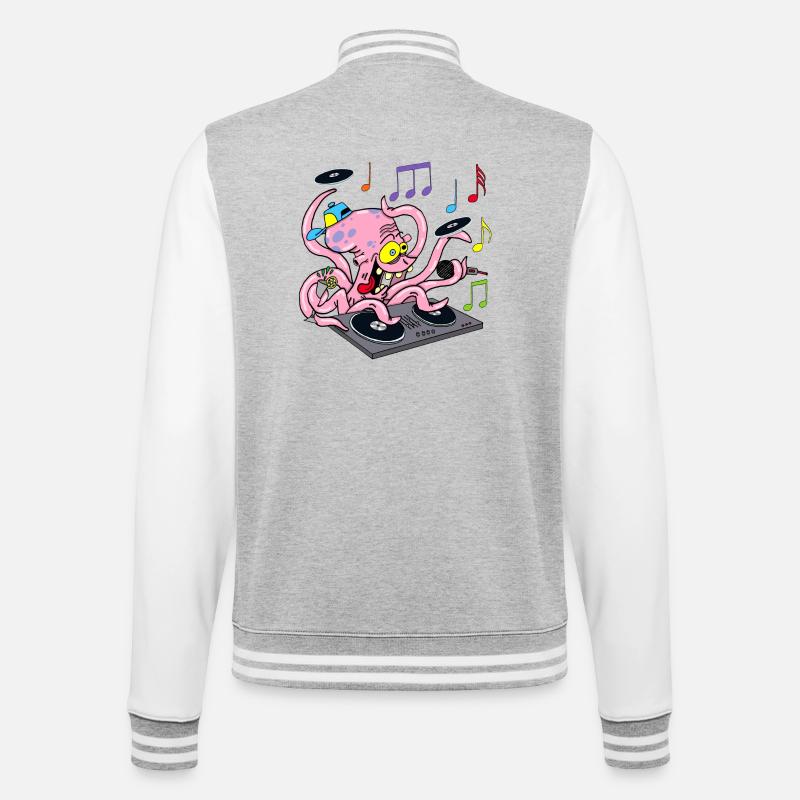 Deejay Octopus - College Sweat Jacket - heather grey/white