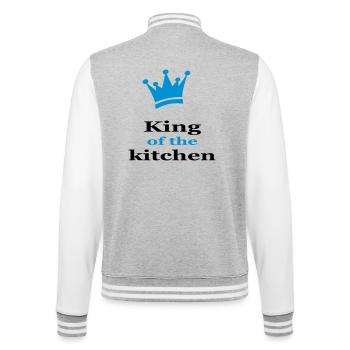 Lustige Köchschürze für Köche - College-Sweatjacke - Grau meliert/Weiß - Hinten - Marisol (170cm)