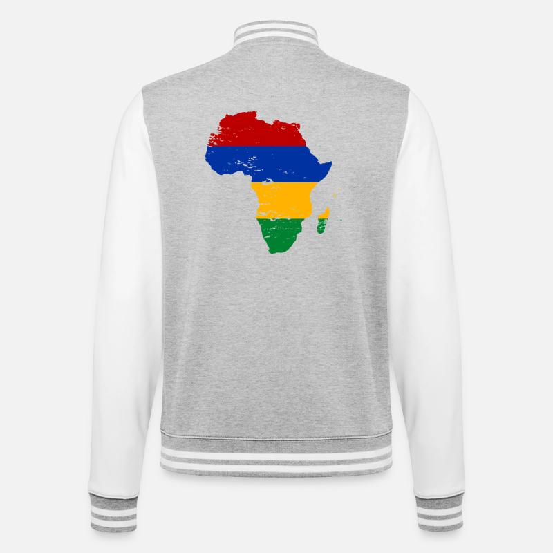 Mauritius Flag Africa - College Sweat Jacket - heather grey/white