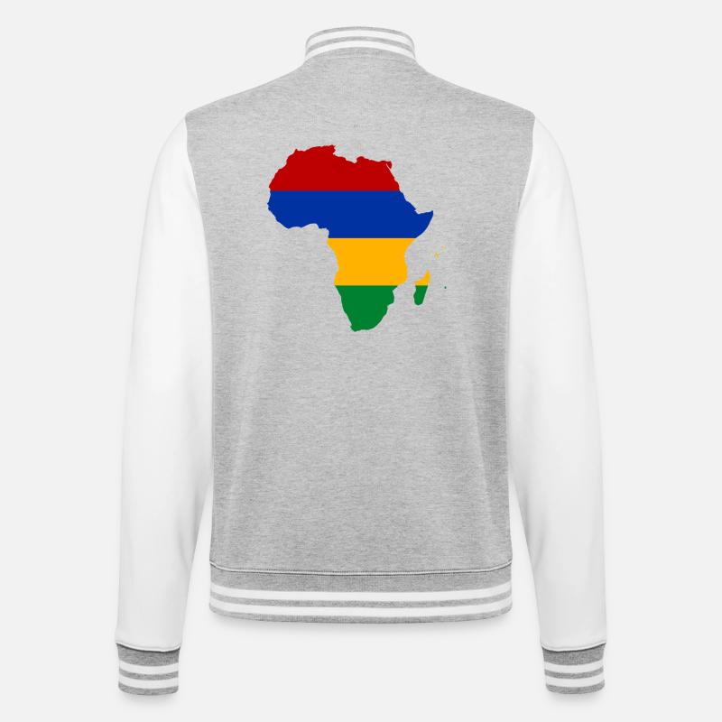 Mauritius_Flagge_Afrika - College Sweat Jacket - heather grey/white