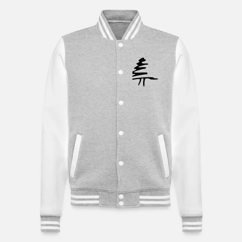 Tree - College Sweat Jacket - heather grey/white